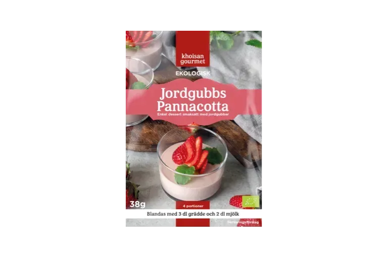 Luomumansikan Panna Cotta